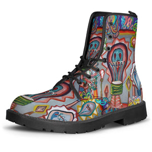 Graffiti Painting Leather Boots