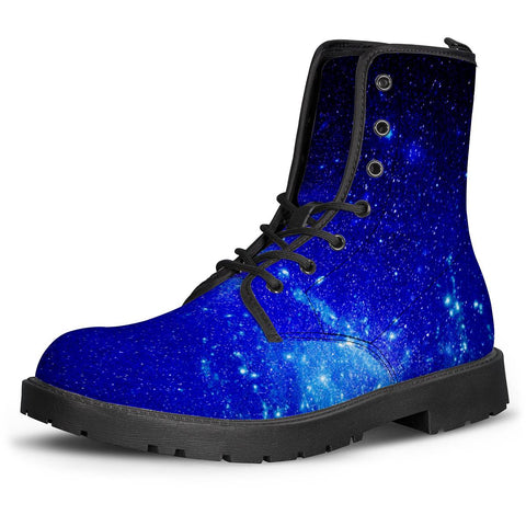 Image of Effet Galaxy Bleu Foncé Leather Boots