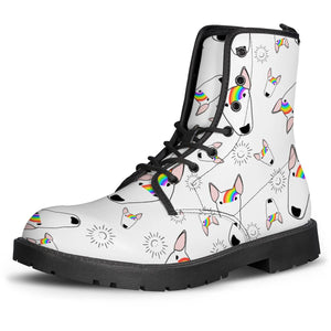 Rainbow Bully Pattern Leather Boots