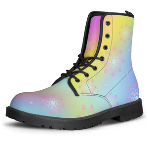 Rainbow Mandala Leather Boots