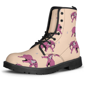Walking Pink Elephants Leather Boots