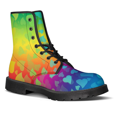 Image of Colorful Hearts Leather Boots