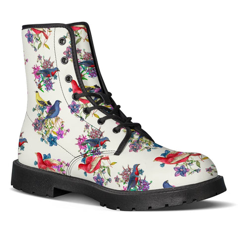 Image of Flowers And Birds Leather Boots