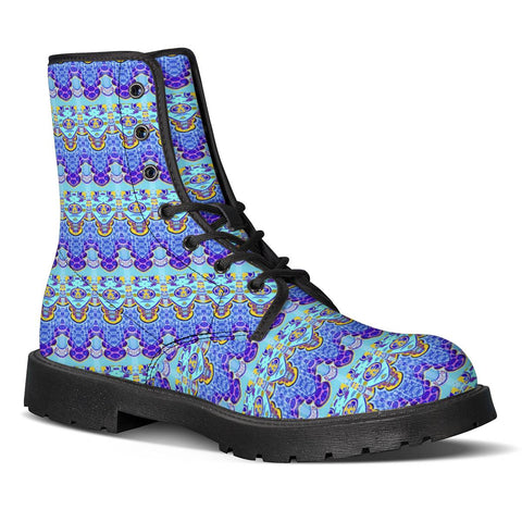 Image of Colorful Asian Style Pattern Leather Boots