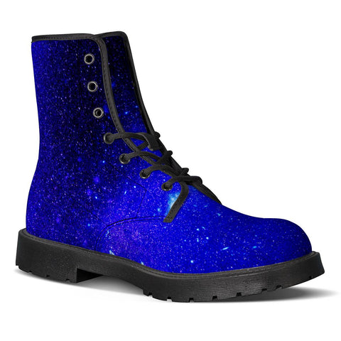Image of Effet Galaxy Bleu Foncé Leather Boots