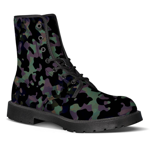 Image of Camouflage Noir/Vert Leather Boots