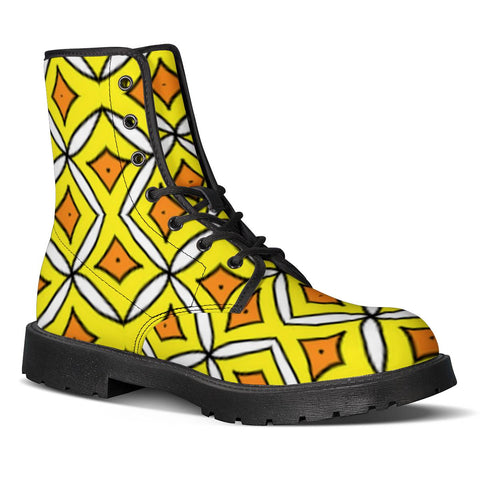 Image of Yellow Crop Leather Boots