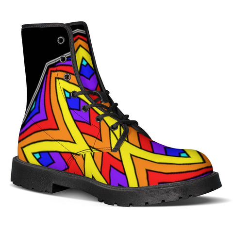 Image of Unique Colorful Flowers Leather Boots