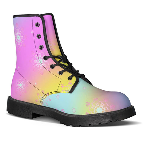 Image of Rainbow Mandala Leather Boots