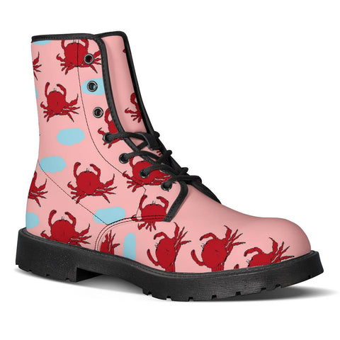 Image of Red Crabs And Water Pond Leather Boots