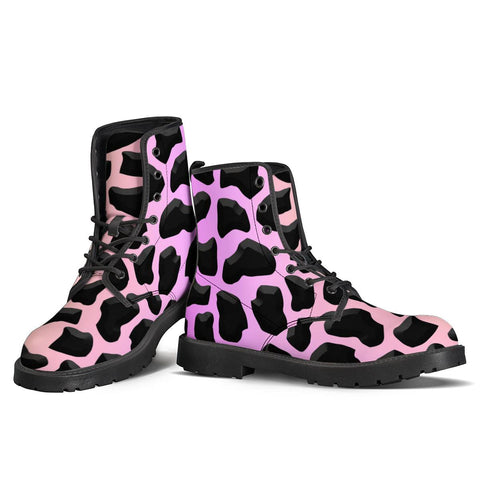 Image of 3D Giraffe Print Leather Boots