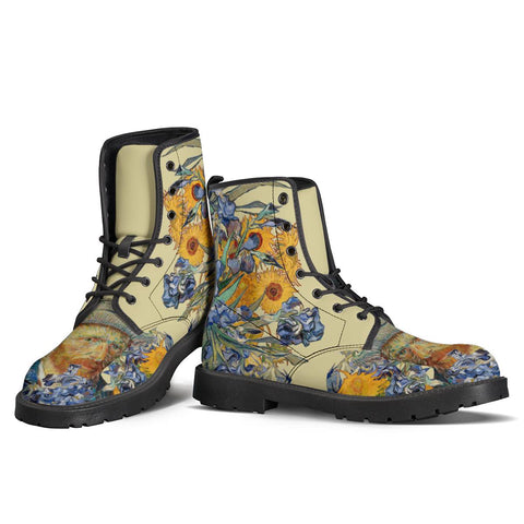 Image of Van Gogh And Flowers Leather Boots