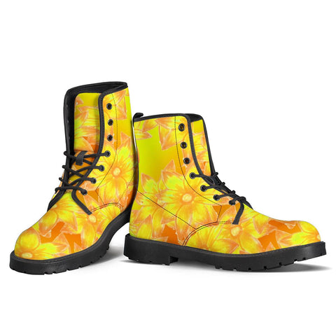 Image of Yellow Floral Hippie Leather Boots