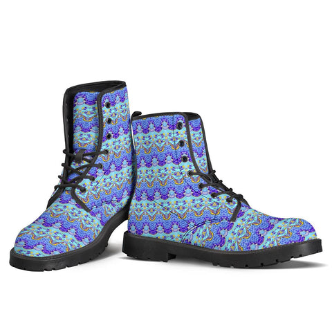 Image of Colorful Asian Style Pattern Leather Boots