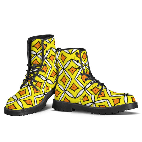 Image of Yellow Crop Leather Boots