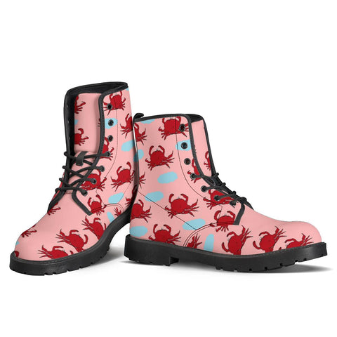 Image of Red Crabs And Water Pond Leather Boots