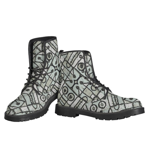 Image of Geometric Ethnic Artwork Leather Boots