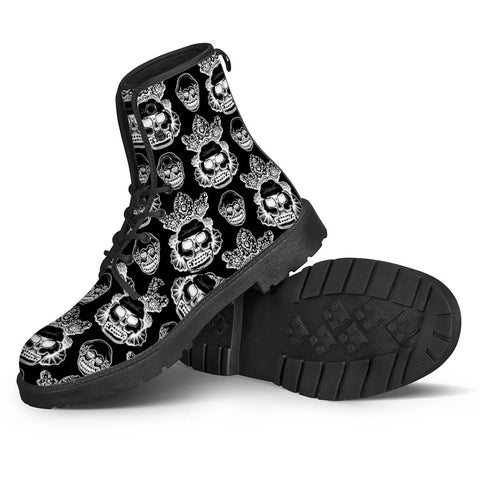 Image of Skull Totem Leather Boots