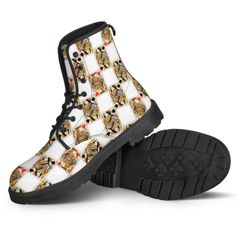 Image of Queen Of Spades And Jack Of Hearts Leather Boots