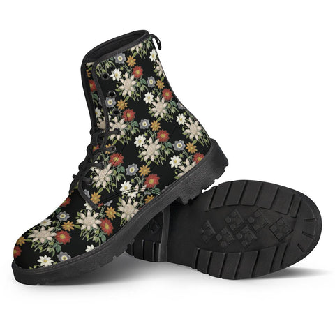 Image of Vintage Botanical Pattern Leather Boots