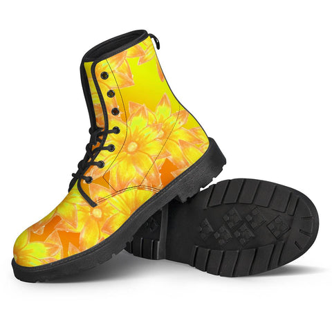 Image of Yellow Floral Hippie Leather Boots