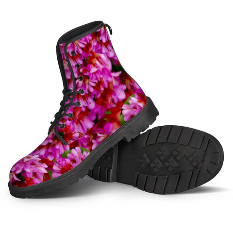 Image of Flowers And Bloom In Sweet And Nice Decorative Style Leather Boots