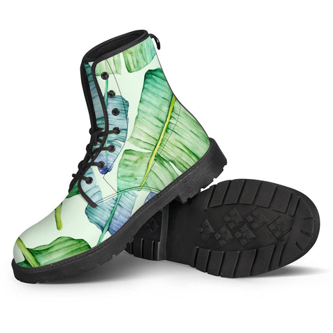 Image of Fancy Tropical Pattern Leather Boots