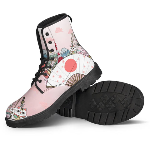 Image of Japanese Folding Fan Leather Boots
