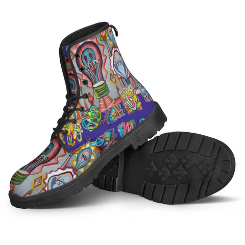 Image of Graffiti Painting Leather Boots
