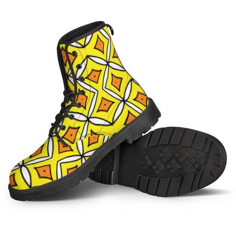 Image of Yellow Crop Leather Boots