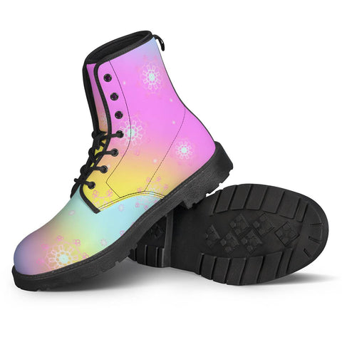 Image of Rainbow Mandala Leather Boots