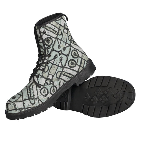 Image of Geometric Ethnic Artwork Leather Boots