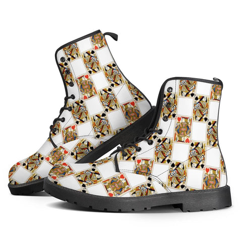 Image of Queen Of Spades And Jack Of Hearts Leather Boots