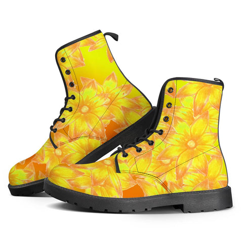 Image of Yellow Floral Hippie Leather Boots