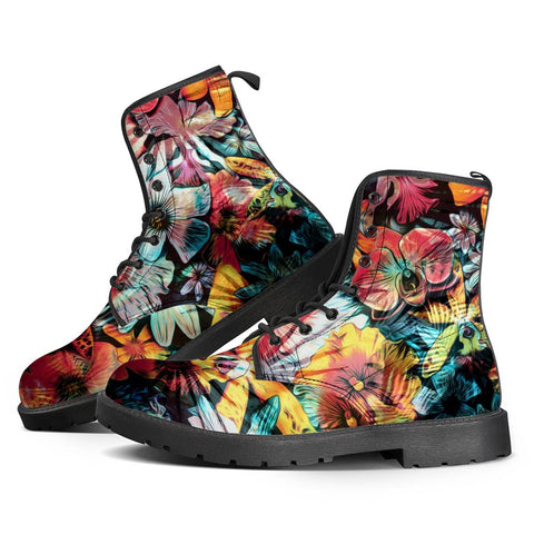 Image of Colorful Tropical Paradise Leather Boots