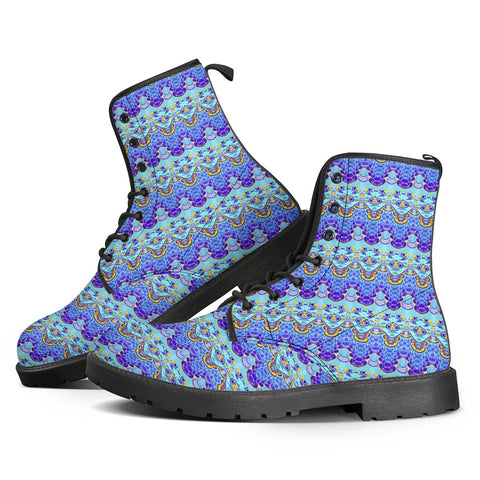 Image of Colorful Asian Style Pattern Leather Boots