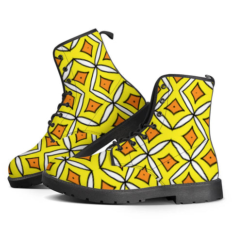 Image of Yellow Crop Leather Boots