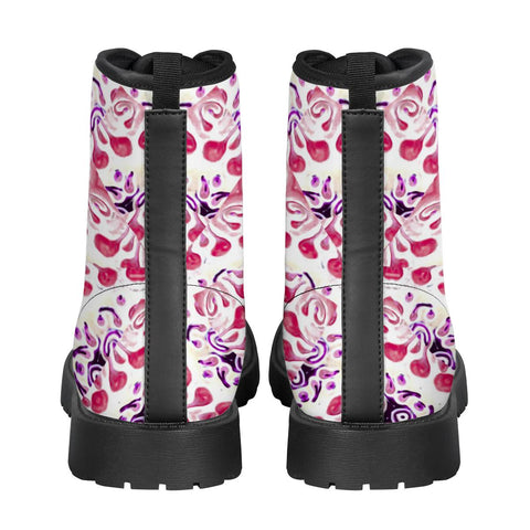 Image of Modern Ornate Pattern Design Leather Boots