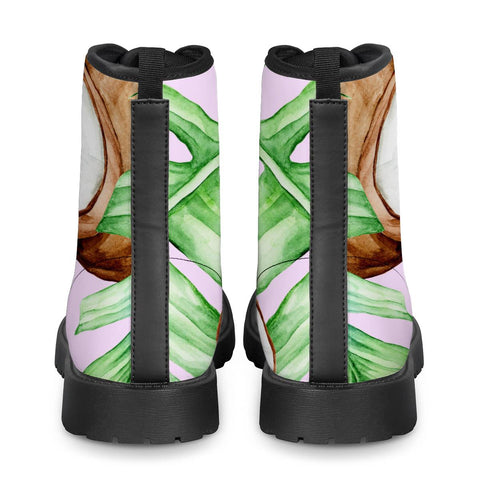 Image of Fancy Tropical Pattern Leather Boots