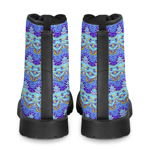 Image of Colorful Asian Style Pattern Leather Boots