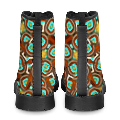 Image of Colorful Modern Geometric Print Pattern Leather Boots