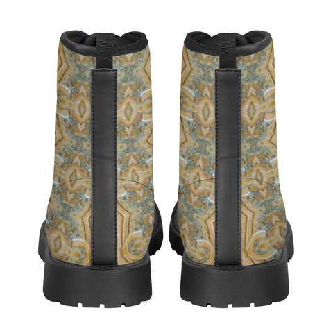 Image of Vintage Ornate Geometric Pattern Leather Boots
