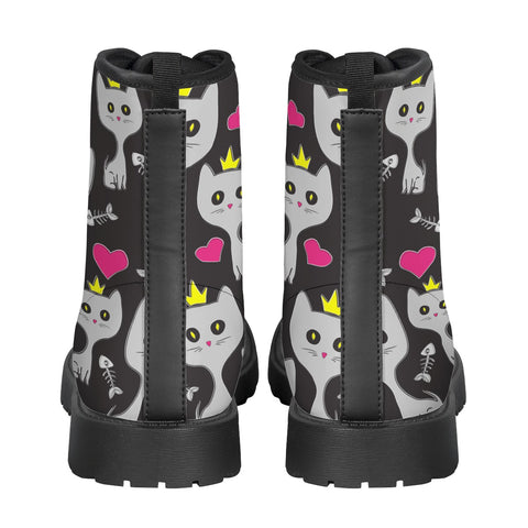 Image of Cat Queens Pattern Leather Boots