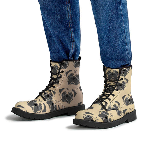 Image of Pugs All Over Leather Boots