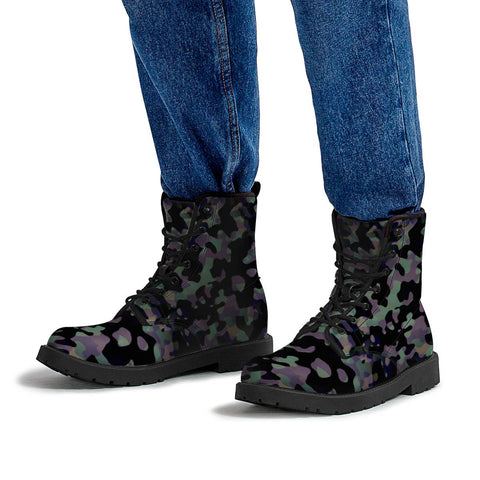 Image of Camouflage Noir/Vert Leather Boots