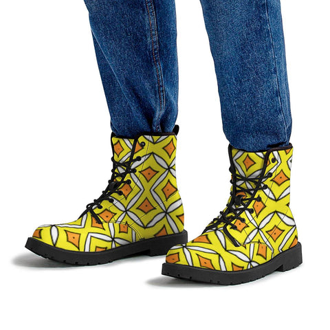 Image of Yellow Crop Leather Boots