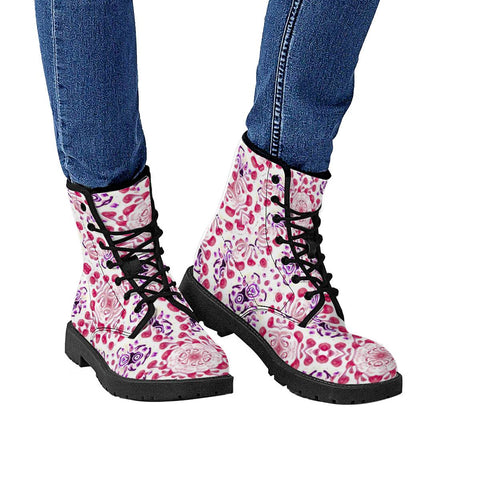 Image of Modern Ornate Pattern Design Leather Boots
