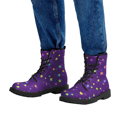 Image of Funky Rainbow Pattern Leather Boots
