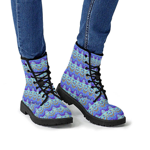 Image of Colorful Asian Style Pattern Leather Boots