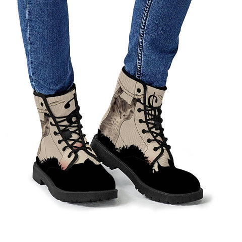 Image of Japanese And Cats And Fonts And Dollar Signs Leather Boots
